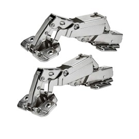 TamBee 175 Degree Frameless Cabinet Doors Hinges, Concealed Hydraulic Adjustable Mounting, Soft Closing Nickel-Plated Steel Buffer Dampers, 1 Pair/2Pcs (Full Overlay)