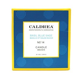 Caldrea Scented Candle, Made with Essential Oils and Other Thoughtfully Chosen Ingredients, 45 Hour Burn Time, Basil Blue Sage Scent, 8.1 oz