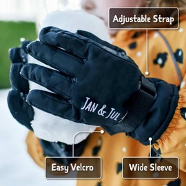 JAN & JUL Toasty-Dry Waterproof Snow Gloves for Boys and Girls (Heather Grey, Size L: 6-8Y)