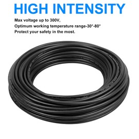 24 Gauge 2 Conductor Electrical Wire, 24 AWG Red & Black Tinned Copper Hookup Wire, 50Ft/15.3M Insulated Stranded Low Voltage, 2 Pin Flexible Extension Power Cord for LED Strips Lamps Lighting