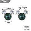 Clip on Earrings,Cubic Zirconia Faux Pearl Earrings for Women Non