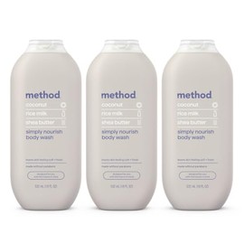 Method Body Wash, Simply Nourish, Paraben and Phthalate Free, 18 oz (Pack of 3)