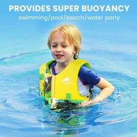 Gogokids Toddler Swim Vest, Kids Float Jacket for 20-30-40-50 lbs Girls and Boys, Float Swimwear with Duel Adjustable Safety Strap, for 2-9 Year Old Children