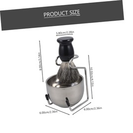 VICASKY 1 Set Men Shaving Brush Set with Foaming Bowl Stand Durable Badger Hair Brush Holder for Home Barber Use Convenient Shaving Cup Included