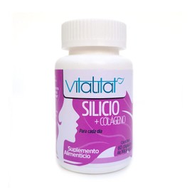 Silicio + Colágeno | Revitaliza tu piel | Fortalece tendones, uñas y cabello | Bote con 60 cápsulas de 500 mg c/u