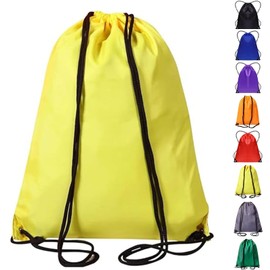 WESTWOOD FOX Drawstring Gym Bag Sack Backpack PE Bags for Women Men Trainer Swimming Travel Holidays Sports kids Boys Girls (Yellow)