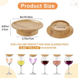Bamboo Wine Coasters and Charcuterie Board Set with Wine Glass Covers (3PCS)