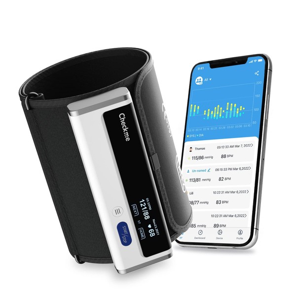 CheckMe Bluetooth Blood Pressure Monitors, Blood Pressure Monitors for Home Use with Multi-User Management, Free App for Android and iOS