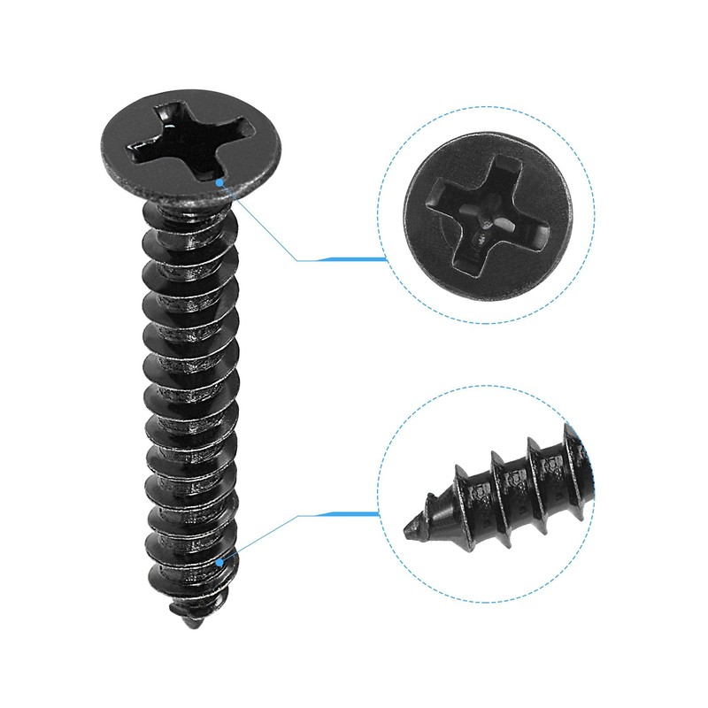 sourcing map M3.5 x 25mm Wood Screws Phillips Flat Head