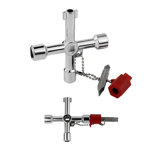 2 Pack 7-in-1 Utility Meter Box Key Set | Gas,