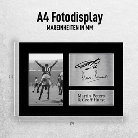 HWC Trading A4 Geoff Hurst & Martin Peters England Gifts Printed Autograph For Fans And Fans - A4