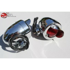 Universal City Custom Small Mini Red Marker Lights Visor Chrome Custom Car Truck Hot Rod Chevy Ford UK