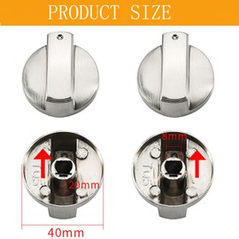 Cooker Knobs,2 Pack Gas Stove Knob Metal Oven Knobs Rotary Switch Control for Kitchen Cooker Gas Stove Oven Cooktop Zinc Alloy 8mm*4cm