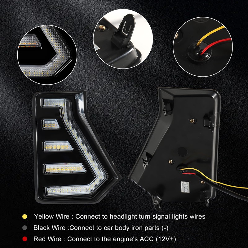 Fancemot LED Front Bumper Fog Lights Daytime Running Lights DRL