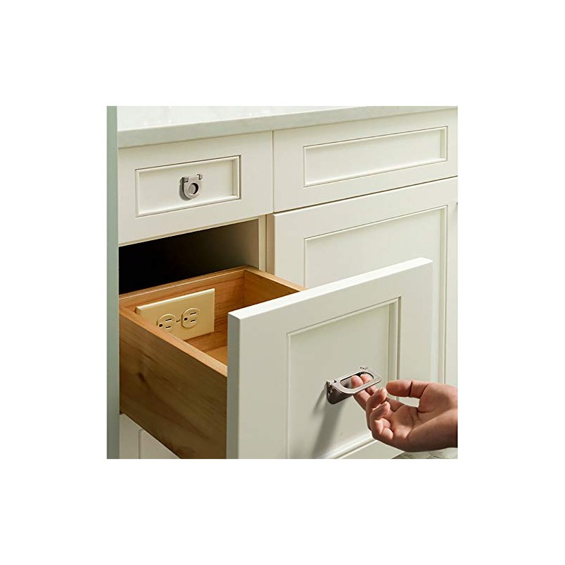 CTRICALVER 4PCS Flush Ring Pull Zinc Alloy Cabinet Drawer Pull