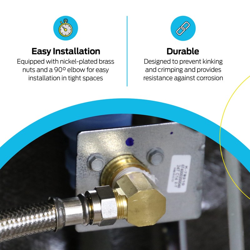 EASTMAN - Kit de instalación de lavaplatos, compresión de 3/8