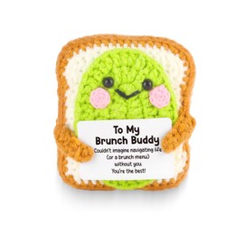 Heartfelt Gifting Funny Gifts for Best Friend Women - Cute Crochet Avocado Toast, Brunch Lover Gifts for Bestie, Sentimental Friendship Birthday, Unique Foodie Decor