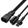 JORINDO 0.32M/1FT C14 to C5+5-15R Y Splitter Power Plug Cord,IEC32C0