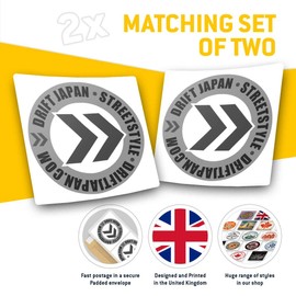 2 x 10cm Square Vinyl Stickers - JDM Drift Japan Street Style Car Racing Decals 40074