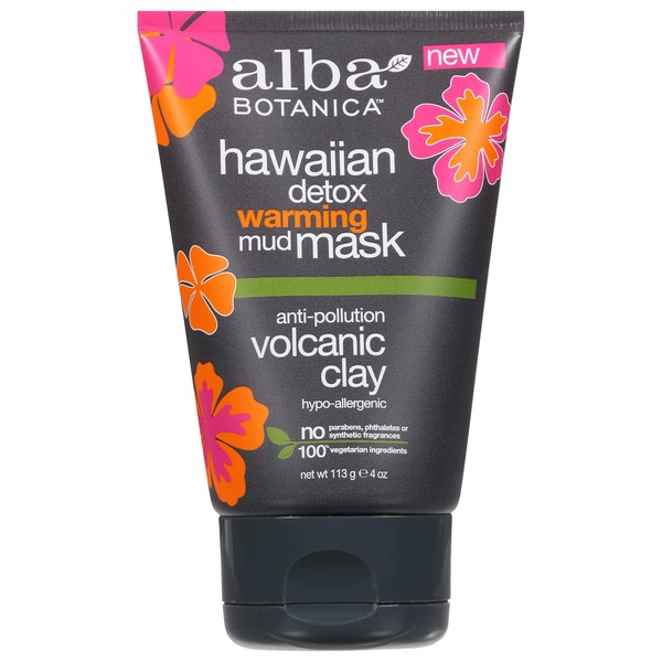 Alba Botanica Hawaiian Detox Warming Mud Mask, Anti-Pollution Volcanic Clay, 4 Oz