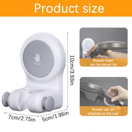 Fyfjur Duschkopfhalterung Saugnapf, 360°Drehbar Duschkopfhalterung Ohne Bohren Mit Haken, Abnehmbarer Wiederverwendbar Duschhalterung, 70°Verstellbar Starke Adsorption Handbrause Halterung