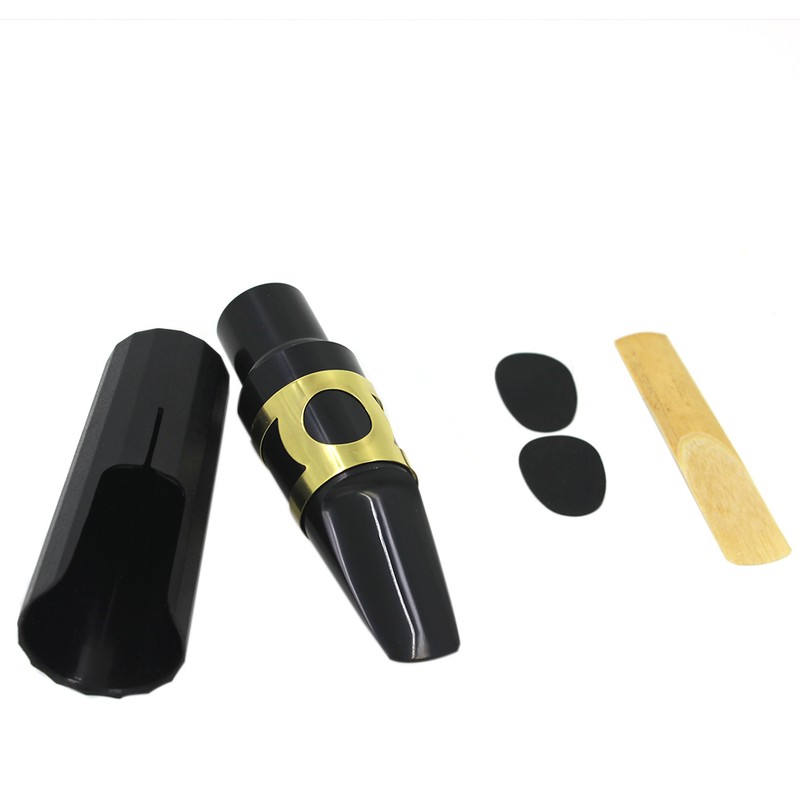 Tenor Sax Saxophone Mouthpiece Plastic with Cap Metal Buckle Reed