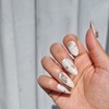 Crystal Snow Crystal Handmade Nail Tips - Long Oval /