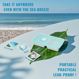 Grab and Go Snack Containers, 6 PCS Stainless Steel Double Compartment Snack Containers, Reusable & Dishwasher-Safe, Ideal for Travel and Outdoor Camping