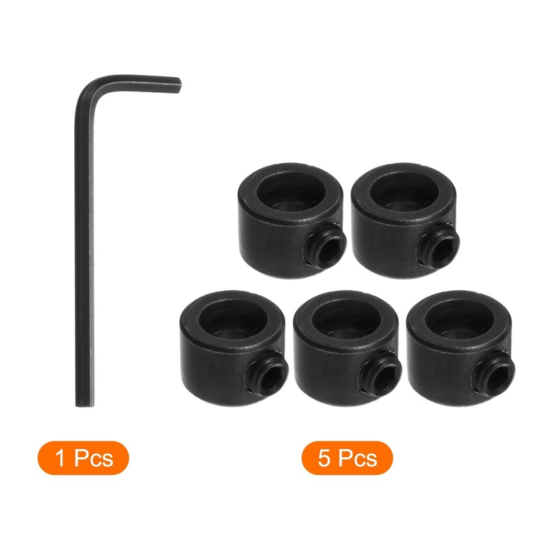 sourcing map 5pcs 5mm Drill Stop Collar Depth Stop with