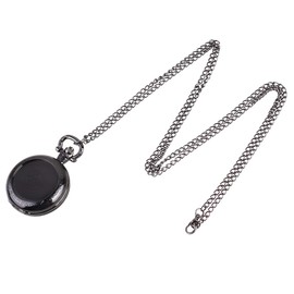 Gatuida Vintage Pocket Watch Necklace Elegant Retro Design for Daily Wear Family Friends Accurate Timekeeping Unique Alternative to Traditional Necklaces Black