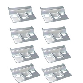 Pack of 8 Metal Support Plates, Cabinet Hanging Rail, Wardrobe Hanger, Wall Cupboard Holder, Galvanised Steel, Robust Wall Mounting, for Kitchen and Living Room Cabinets
