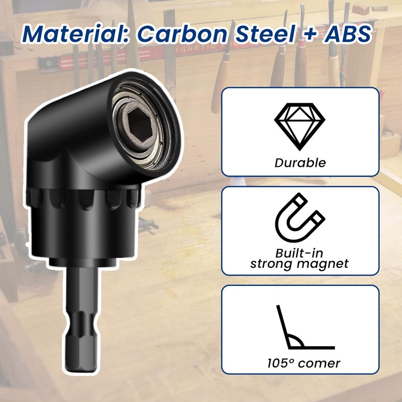 WEDAMOO 11Pcs Right Angle Drill Attachment Kit, 105 Degree Right