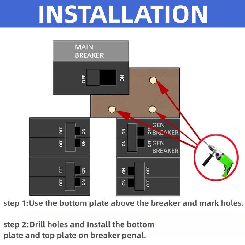 Generator Interlock Kit Compatible with Square D QO or Homeline