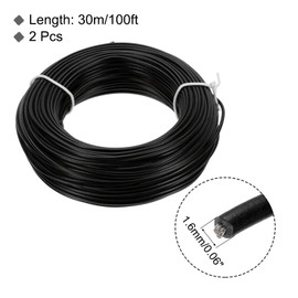 sourcing map 22AWG Wire 22 Gauge Stranded Wire PVC Hookup Wire, UL1007 Tinned Copper Wire 30m/100ft Black for Internal Connecting Wire