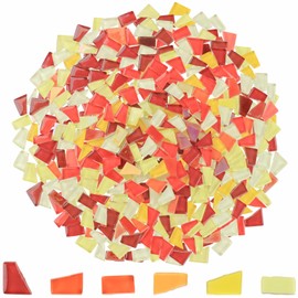 Yazikisa 1.1 lb Glass Mosaic Tiles for Crafts Mixed Color Irregular Broken Tile Pieces Bulk Stained Scraps DIY Handmade Supplies Stepping Stones Home Kitchen Garden Decor