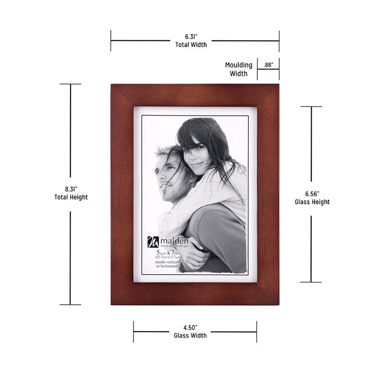 Malden 5x7 Picture Frame - Wide Real Wood Molding, Real
