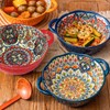 Bohemia Large Bowls with Handle, 40 oz Ceramic Soup Bowl