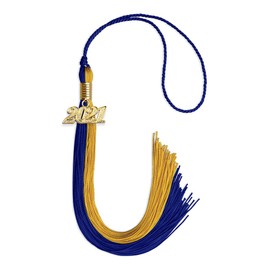 Endea Graduation Double Color Tassel with Gold Date Drop (Royal Blue/Bright Gold, 2021)