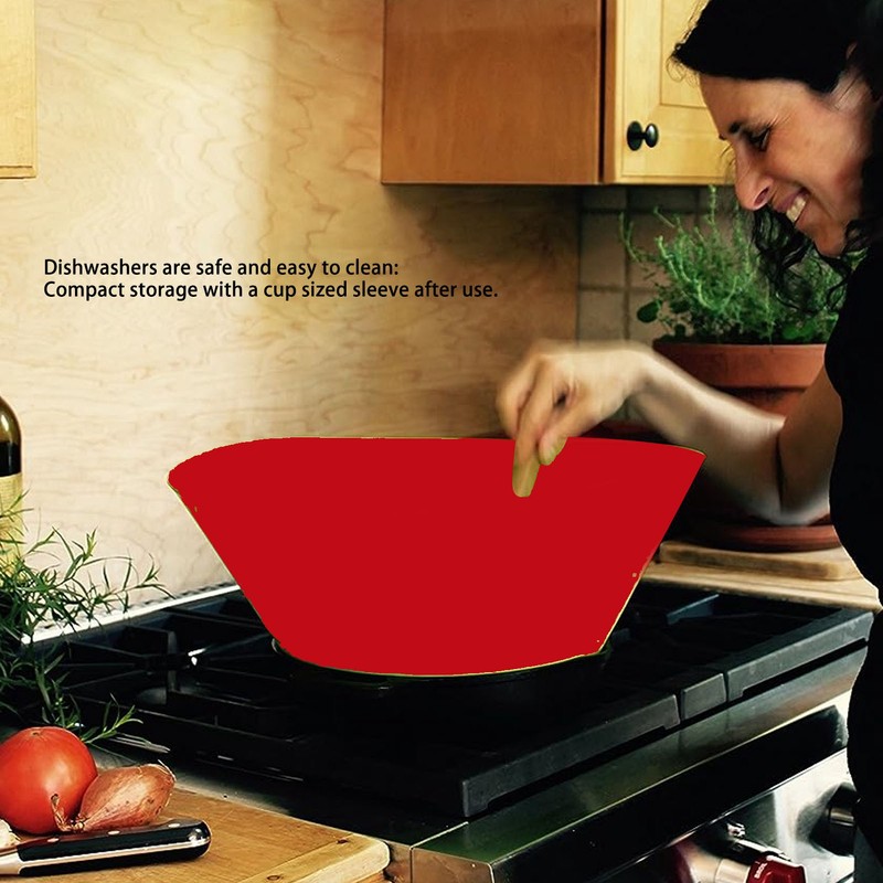 Splatter Guard Silicone Anti Oil Splashing Adjustable Frying Pan Wall