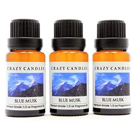 Blue Musk (Made in USA) 3 Bottles 1/2 Fl Oz Each (15ml) Premium Grade Scented Fragrance Oil (A Crisp and Clean Scent)