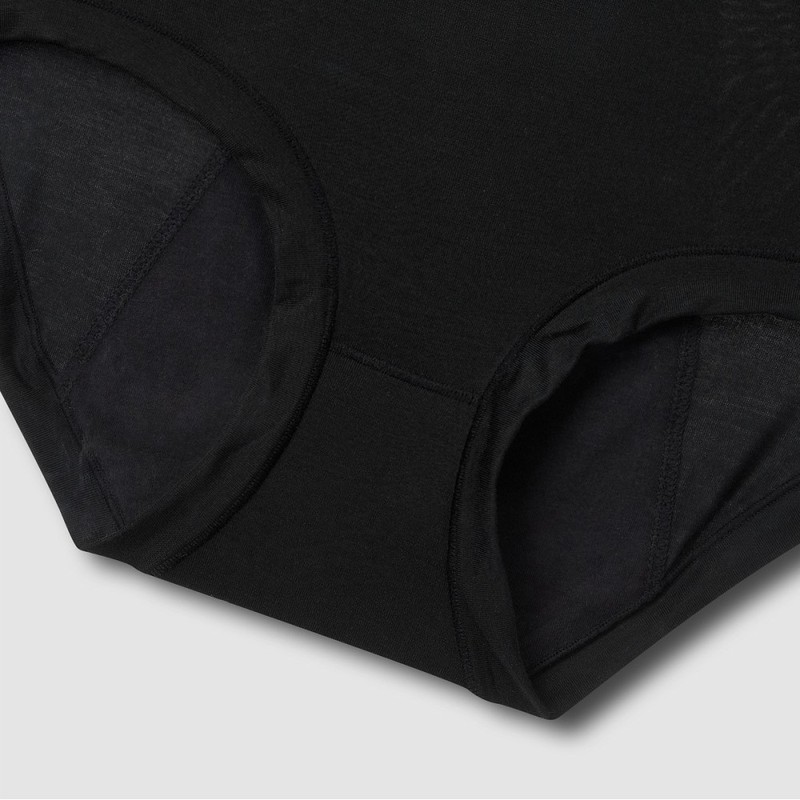 JAJU [JAJU] Women's Modal Sanitary Hip Hugger Panty 3-Pack_Black