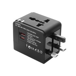 YAODHAOD Travel Adaptor Worldwide 100-240 V, Universal Travel Plug Adapter PD 20 W + QC 18 W USB-C USB-A, Travel Adapter for Germany, USA, UK, Japan, Thailand, Australia
