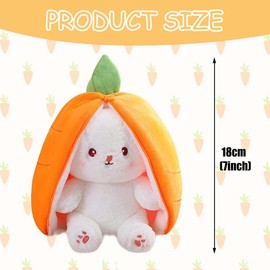 Lebenistgut Easter Bunny Plush Toy, Rabbit Cuddly Toy, Plush Toy, Easter Bunny Cuddly Toy, Carrot Plush, Rabbit Hide and Search Stuffed Toy, Birthday Gift, Carrot, 18 cm