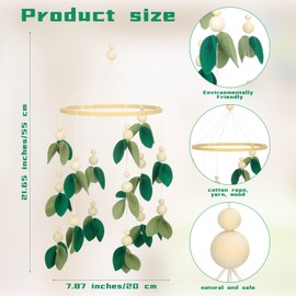 Wenqik Crib Mobile for Nursery Green Leaf Dragon Mobile Crib Forest Green Forest Shower Gift for and(Leaf)