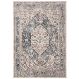 Safavieh Oregon Collection ORE896B Oriental Distressed Area Rug, 5'1" x 7'6", Beige / Grey