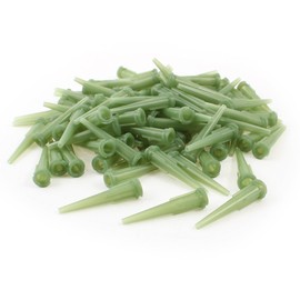 sourcing map 100 Pcs Green Plastic Tapered Pinhead Glue Liquid Dispenser Needles 14G