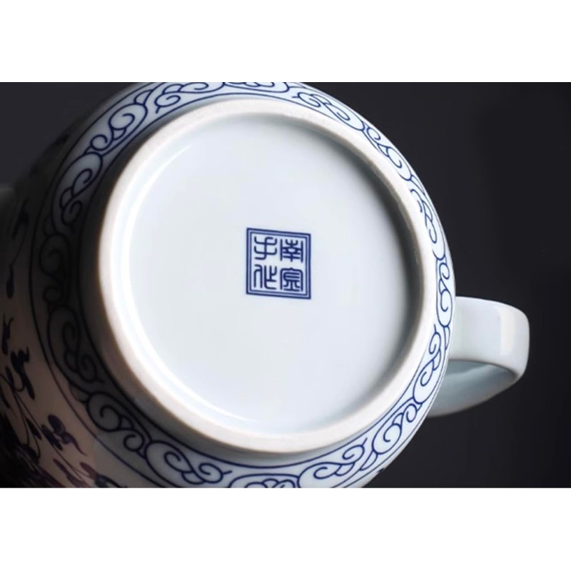 Mozacona Ceramic Teapot, Blue and White Tea Pot, Coffee Pot