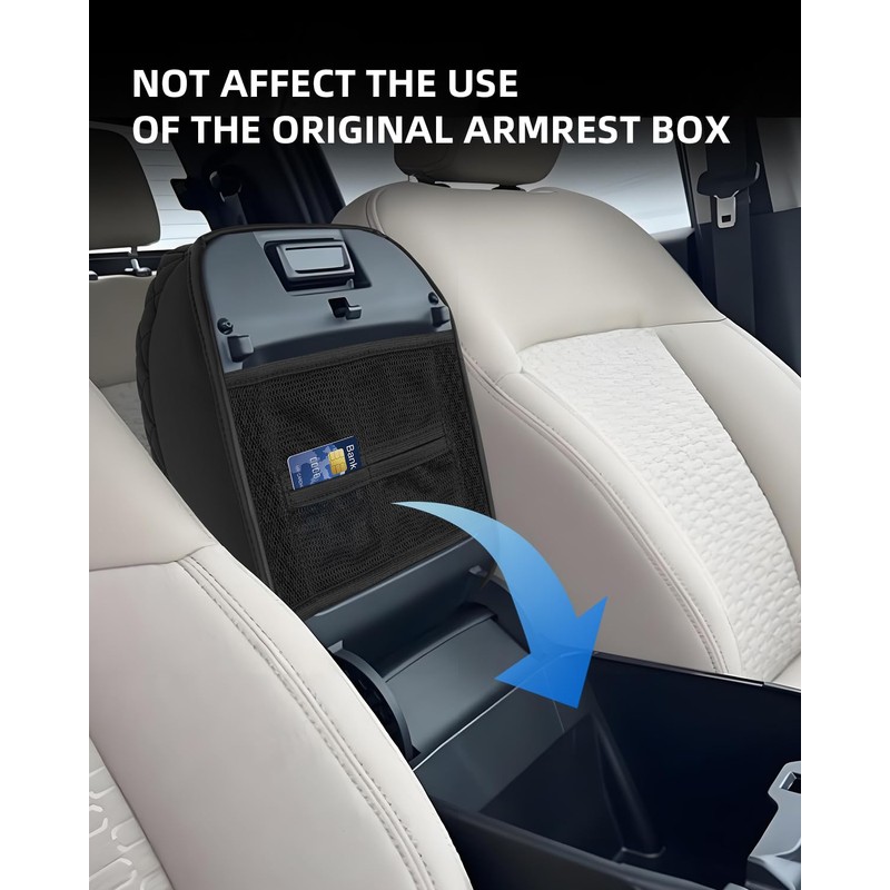 LANGBEAN Armrest Cover with Organizer Pocket for Ford Ranger T9