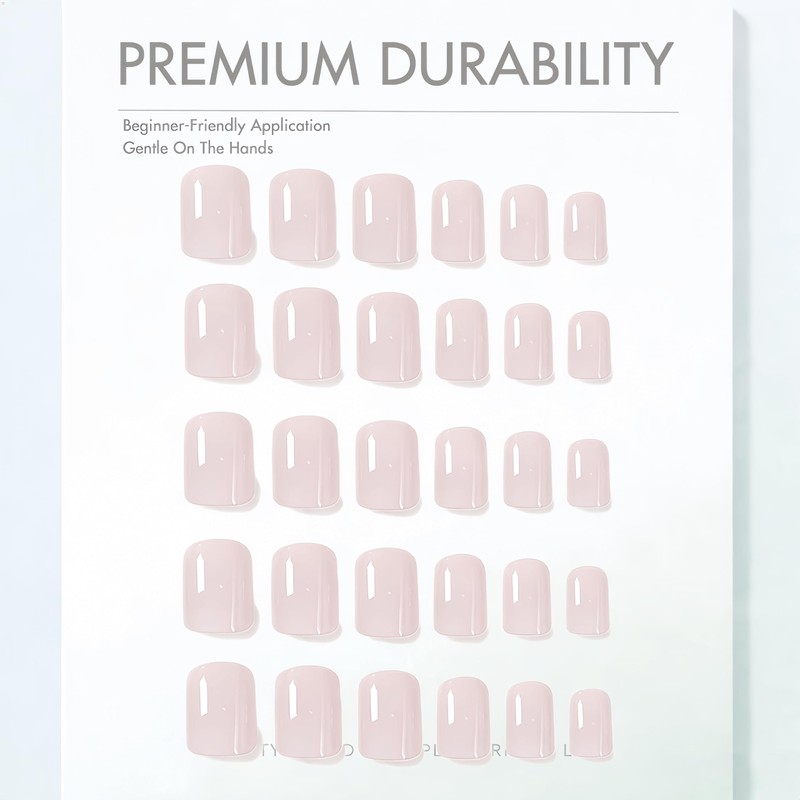 SXVME Press On Nails Short - Pastel Dusty Pink False