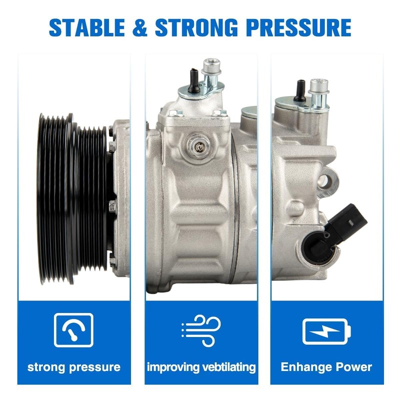 AUTOSITY 198567 AC Compressor for Jetta 2005-2014 2.5L,Passat 2012-2014 2.5L,Beetle